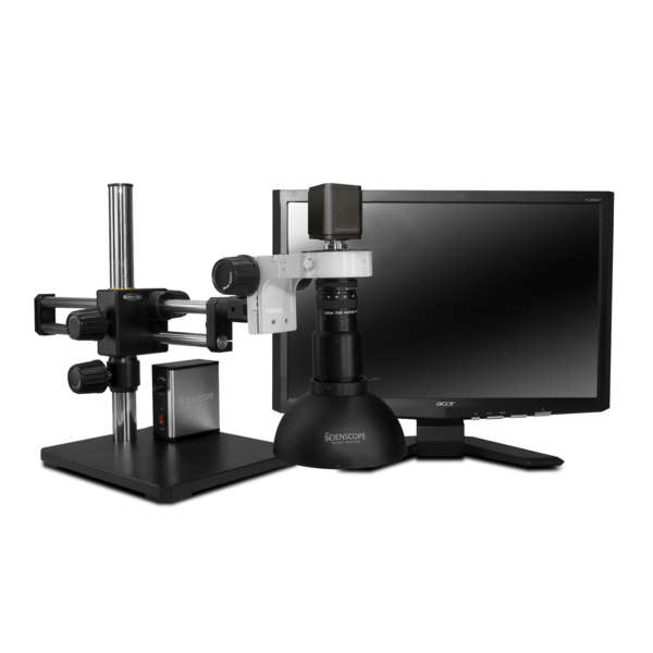 Scienscope Auto-Focus Digital Inspection System And Dome LED On Dual Arm Stand MAC-PK5D-DM-AF